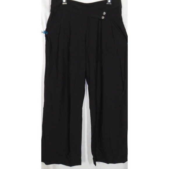 Halara Black Lightweight Asymmetric High Waist Pleated Wide Leg Pants Size Large - Picture 4 of 7